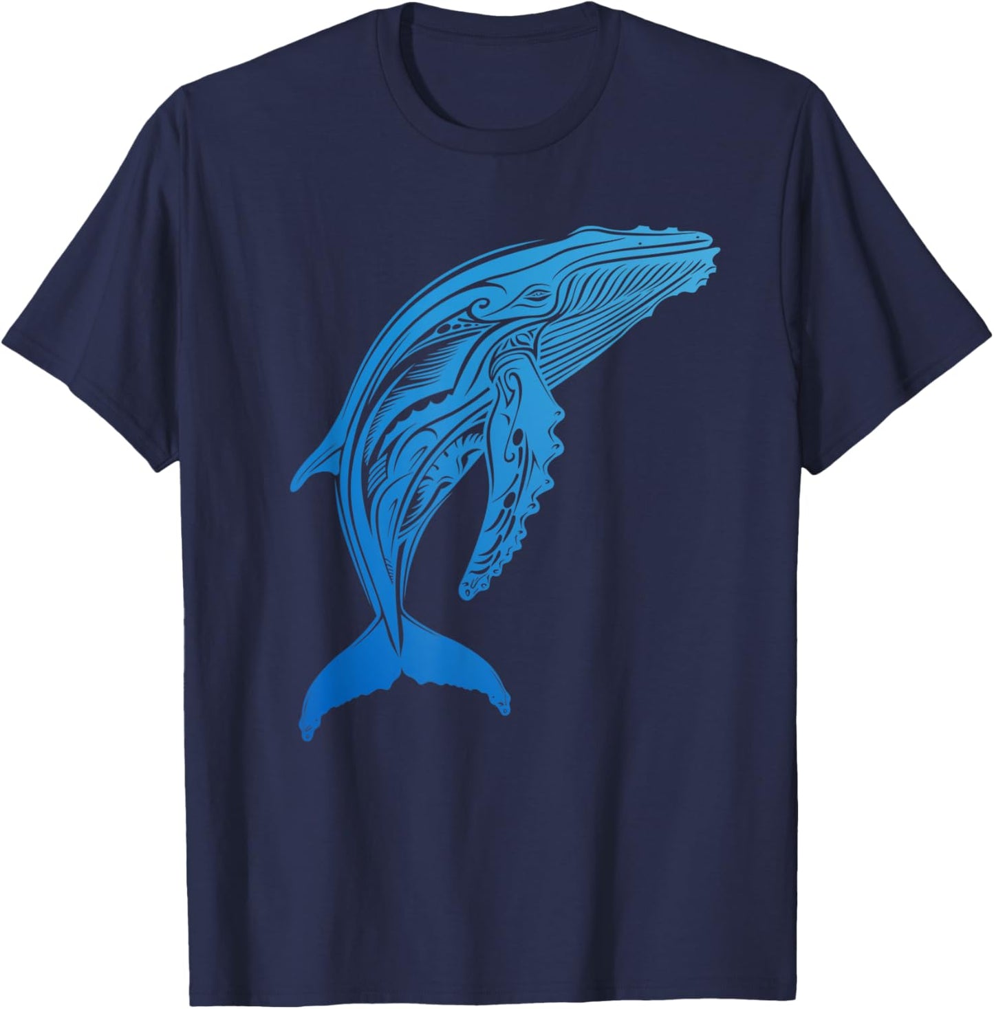 Humpback Whale Native Hawaiian - Hawaiian Tribal T-Shirt - T-Shirt | Navy