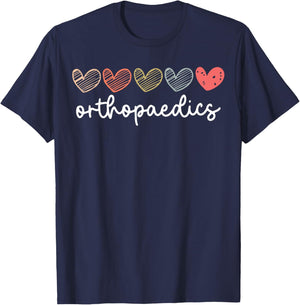 Cute Orthopedics Surgeon Nurse Heart Orthopedic Medical T-Shirt - T-Shirt | Navy
