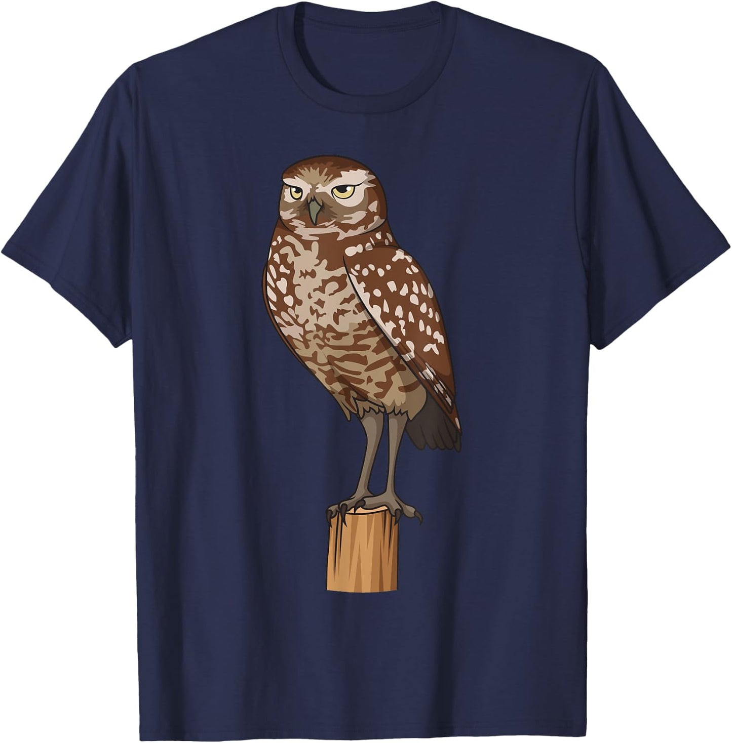 Realistic Burrowing Owl T-Shirt - T-Shirt | Navy