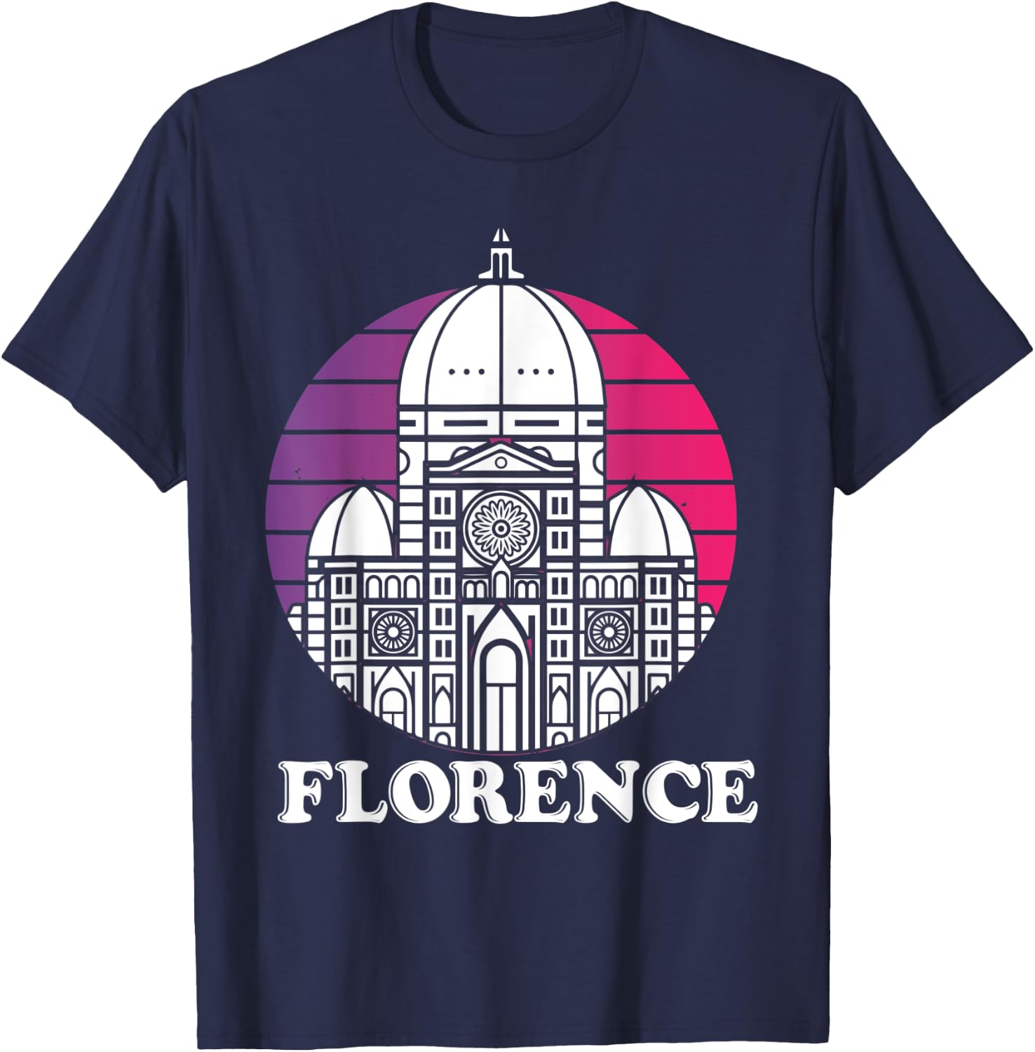 Florence Italian Home Dome Tuscany Cathedral Italy T-Shirt - T-Shirt | Navy
