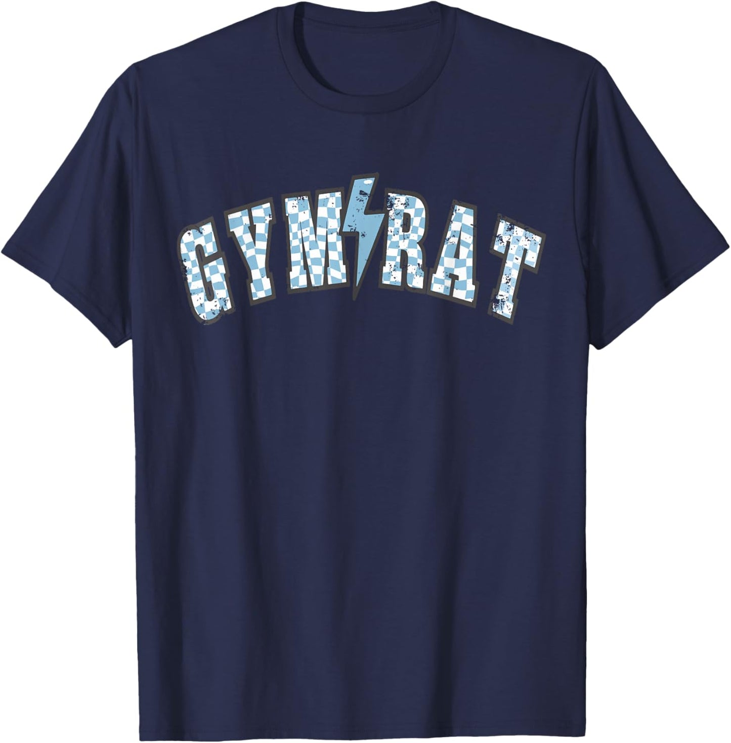 Gym Rat Muscle Mommy Trendy Checkerboard Weight Lifting T-Shirt - T-Shirt | Navy