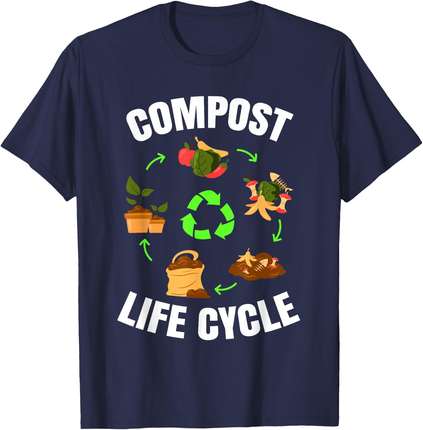 Compost Life Cycle T-Shirt - T-Shirt | Navy