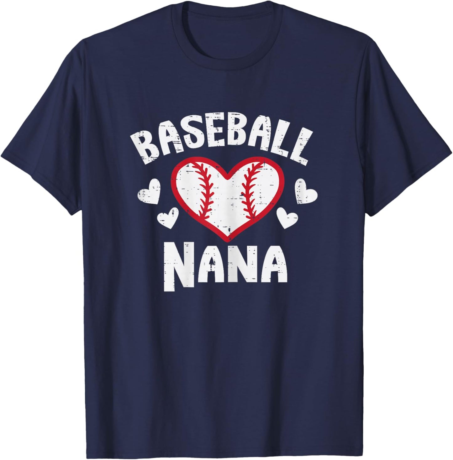 Baseball Nana Heart Family Matching Grandma Mimi Women T-Shirt - T-Shirt | Navy