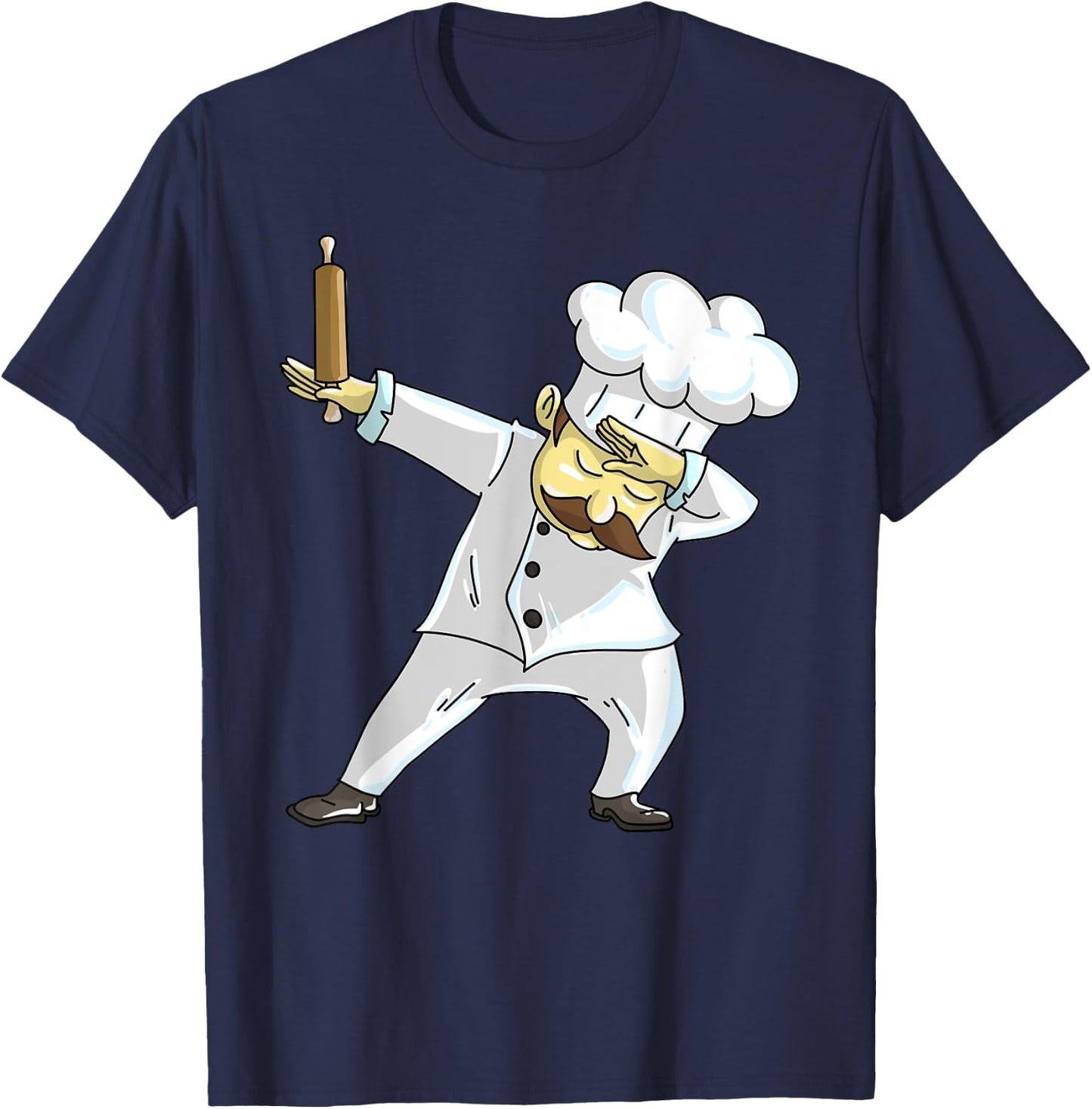 Cute Dabbing Chef | Funny Dab Dance Pastry Cook Food Gift T-Shirt - T-Shirt | Navy