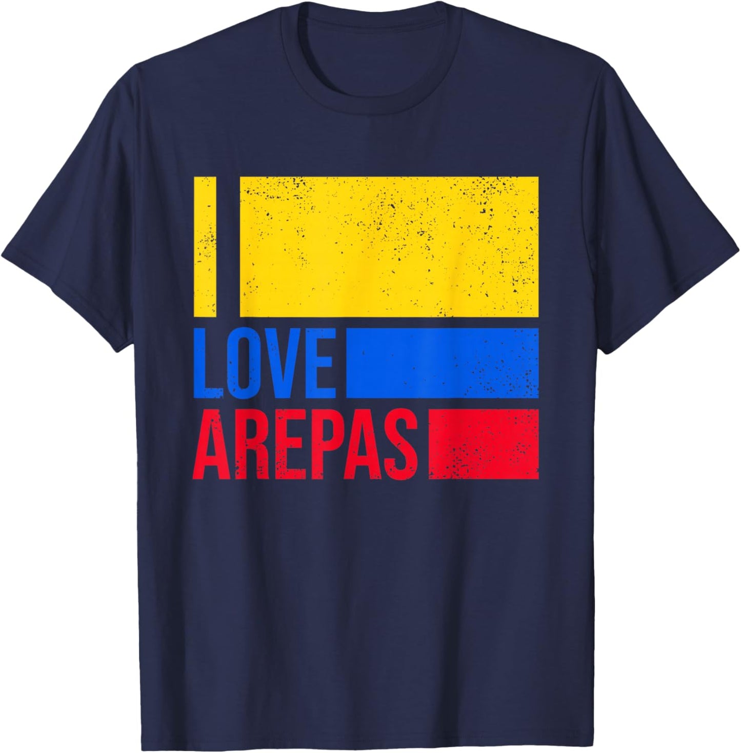 I Love Arepas Colombia Flag Retro Vintage Funny Colombian T-Shirt - T-Shirt | Navy