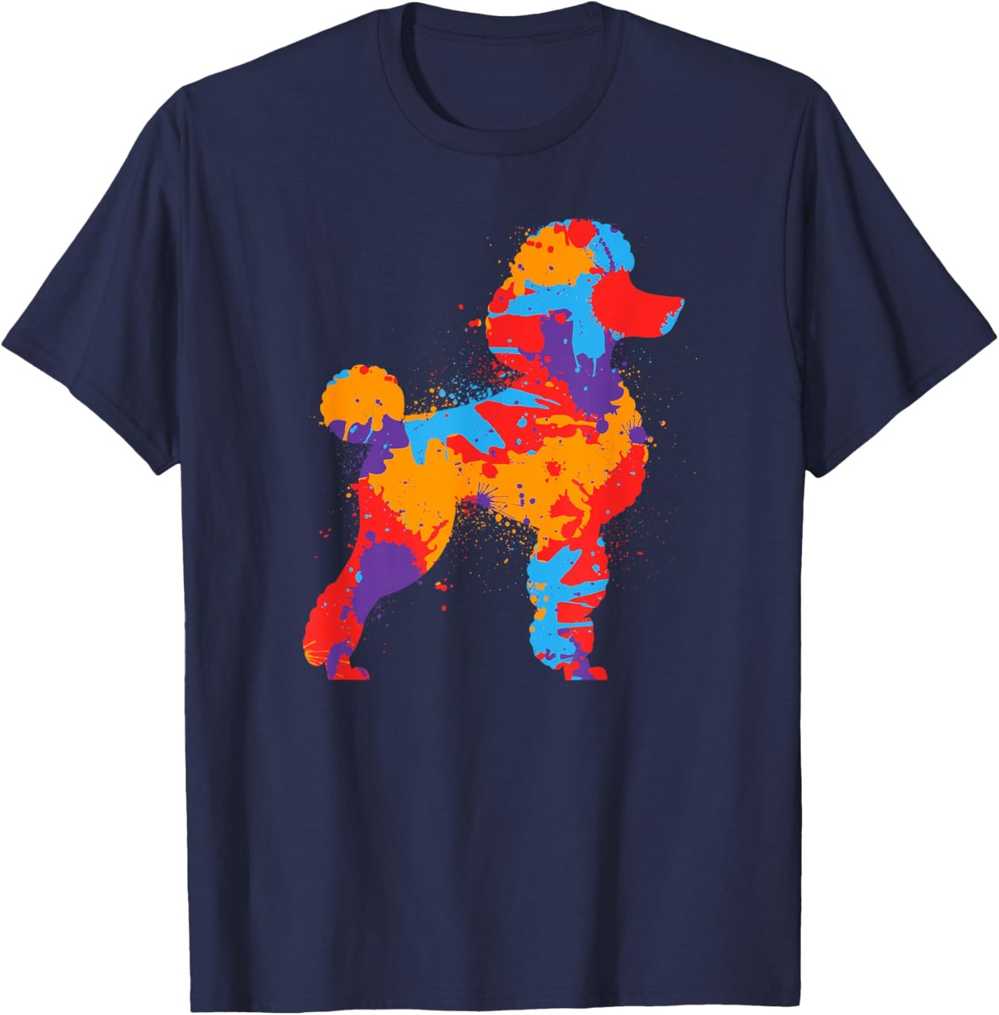 Poodle Dog Colorful Dogs Owner Girls Boys Poodles T-Shirt - T-Shirt | Navy