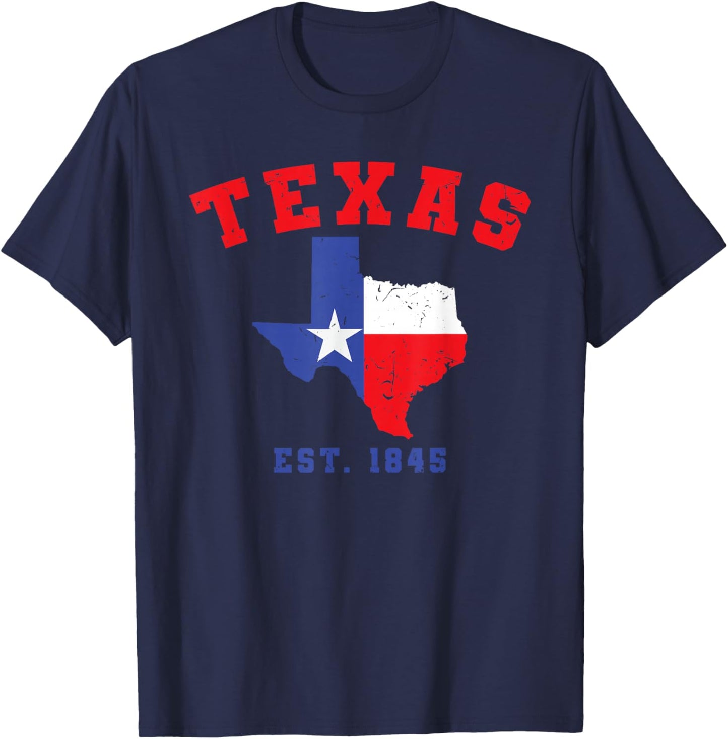 Texas Est. 1845 Texas Pride Home State Texan T-Shirt - T-Shirt | Navy