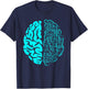 Computer Circuit Digital Brain Gifts For Science Nerds T-Shirt - T-Shirt | Navy