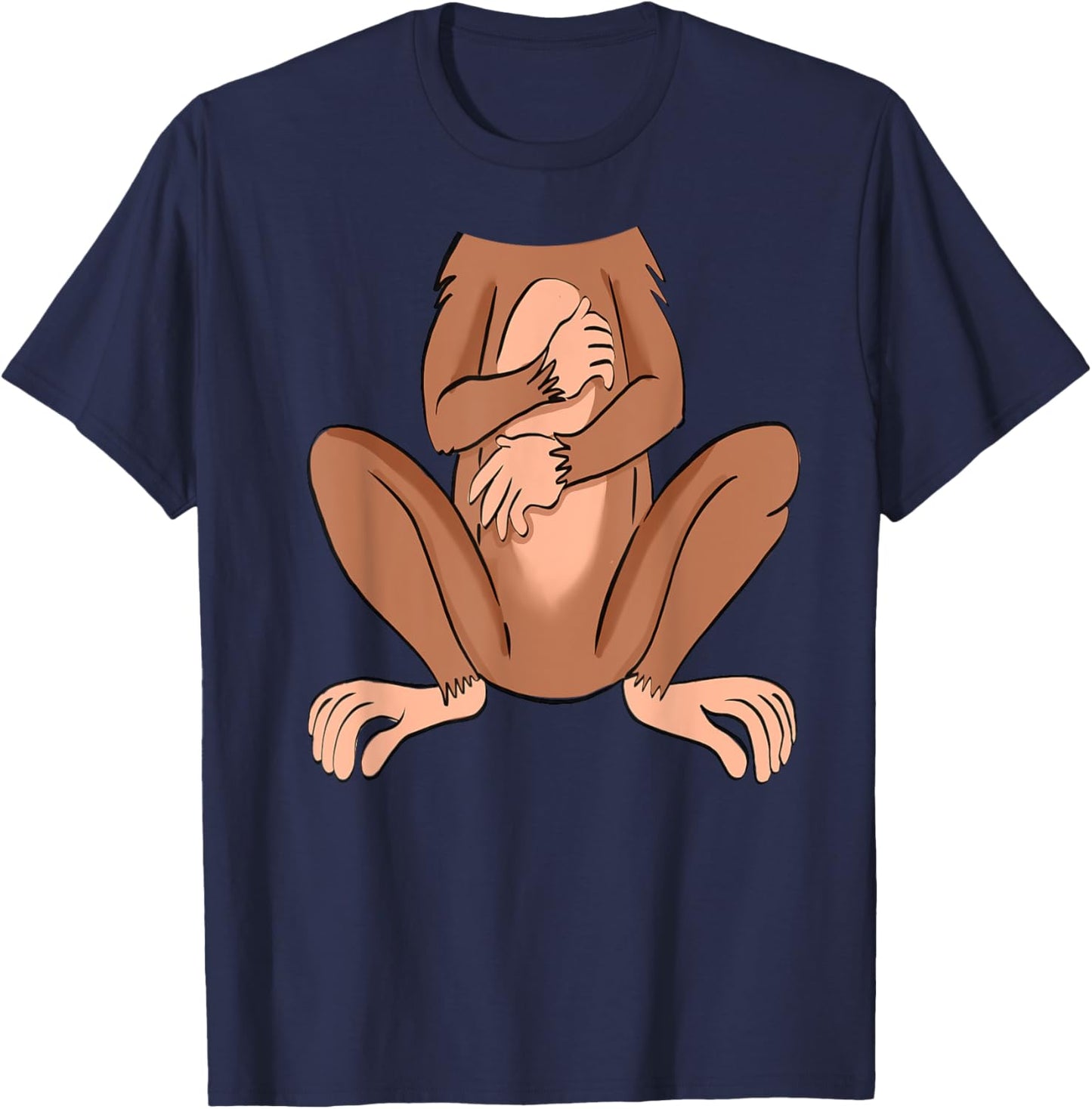 Monkey Halloween Costume Cute Pretend Monkey Outfit T-Shirt - T-Shirt | Navy
