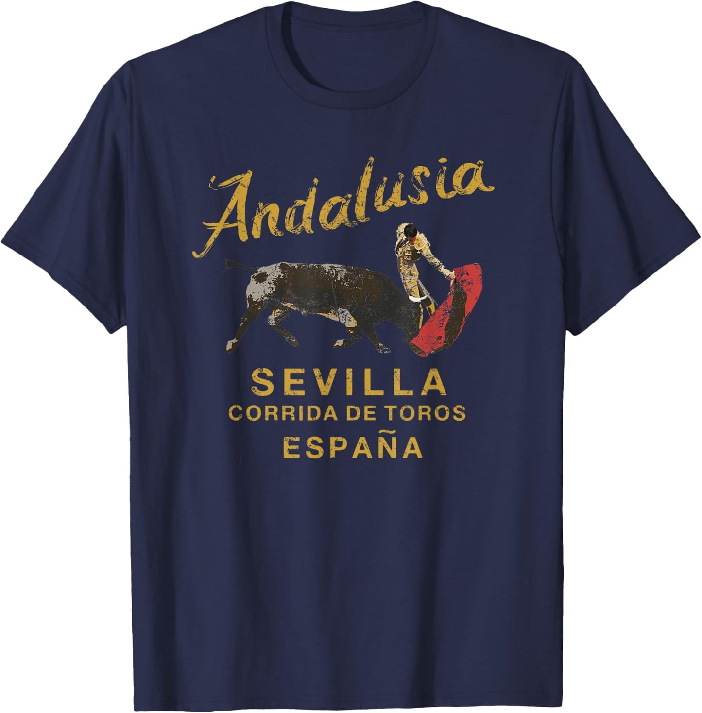SPAIN Seville Bullfight Andalusia Vintage T-Shirt - T-Shirt | Navy