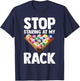 Billiard Stop Staring At My Rack Men Funny Pool Player T-Shirt - T-Shirt | Navy