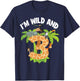 I'm Wild And 3 Years Old Zoo Theme 3rd Birthday Animal Party T-Shirt - T-Shirt | Navy