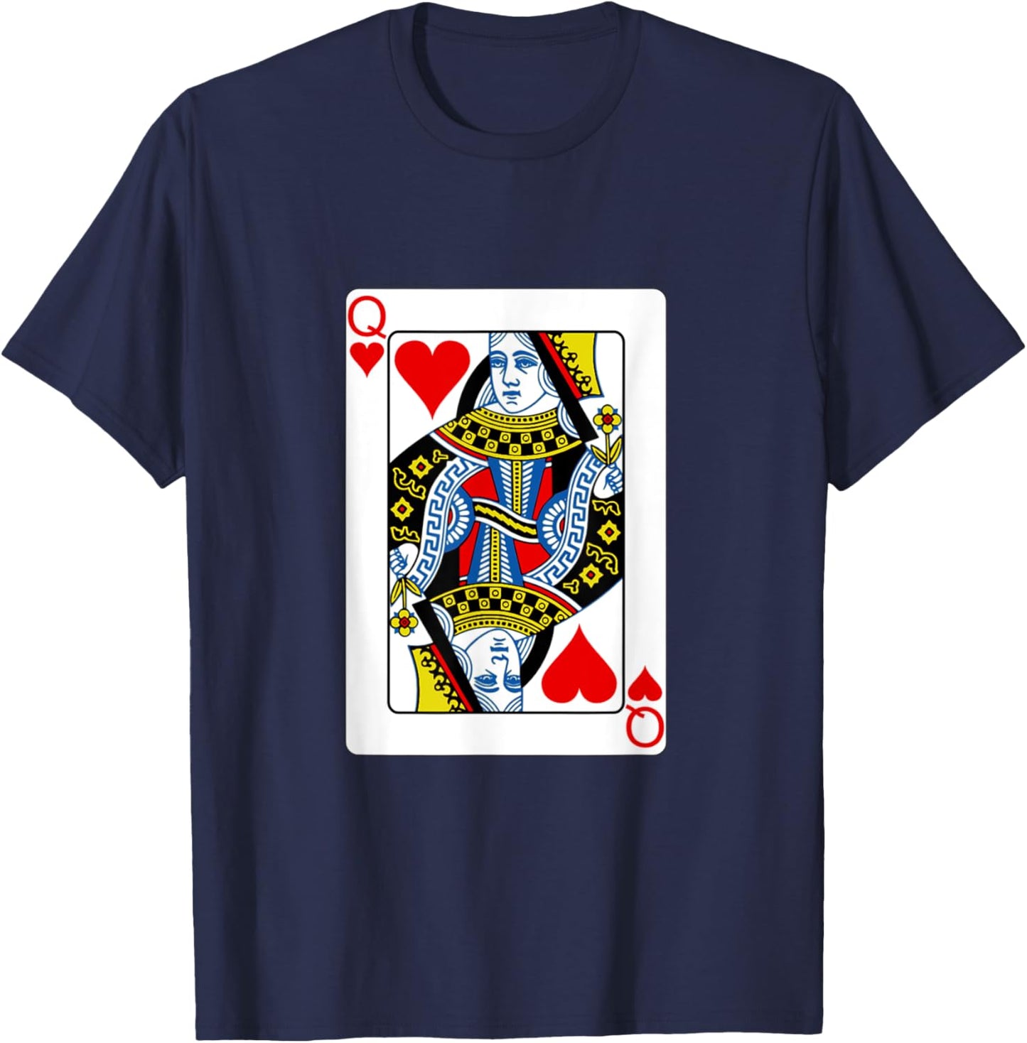 funny halloween shirt 2025 Queen Playing Card Costume fun T-Shirt - T-Shirt | Navy