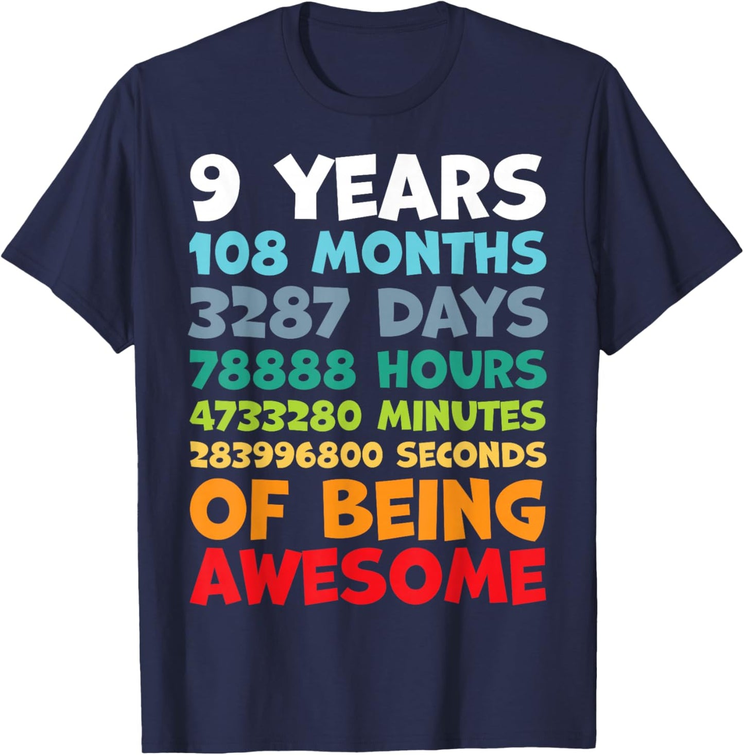 9 Year Old Bday Decorations Son Boy 9yr 9th Birthday T-Shirt - T-Shirt | Navy
