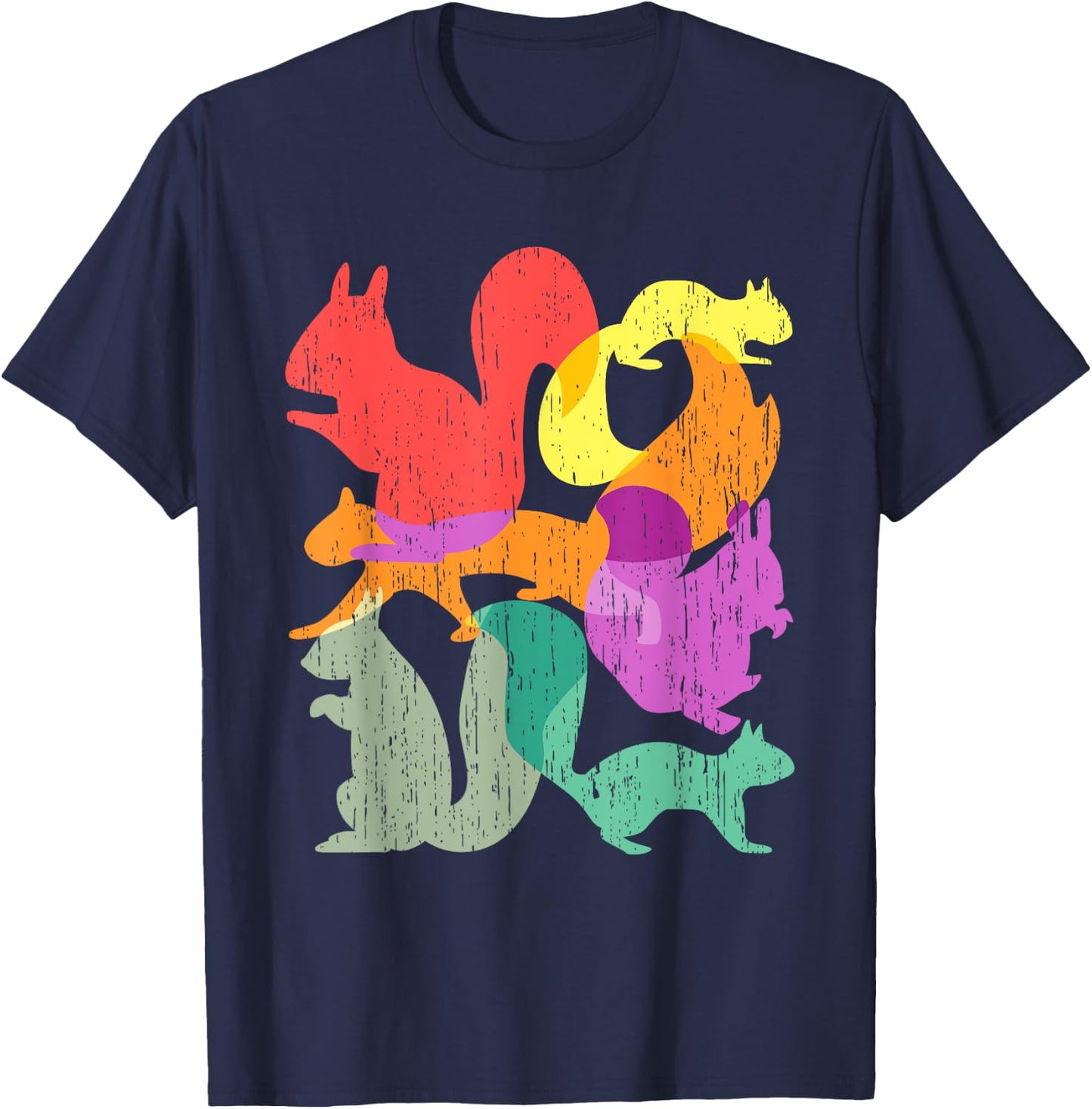 Vintage Squirrels Funny Forest Animal Rodent Lovers Outfit T-Shirt - T-Shirt | Navy
