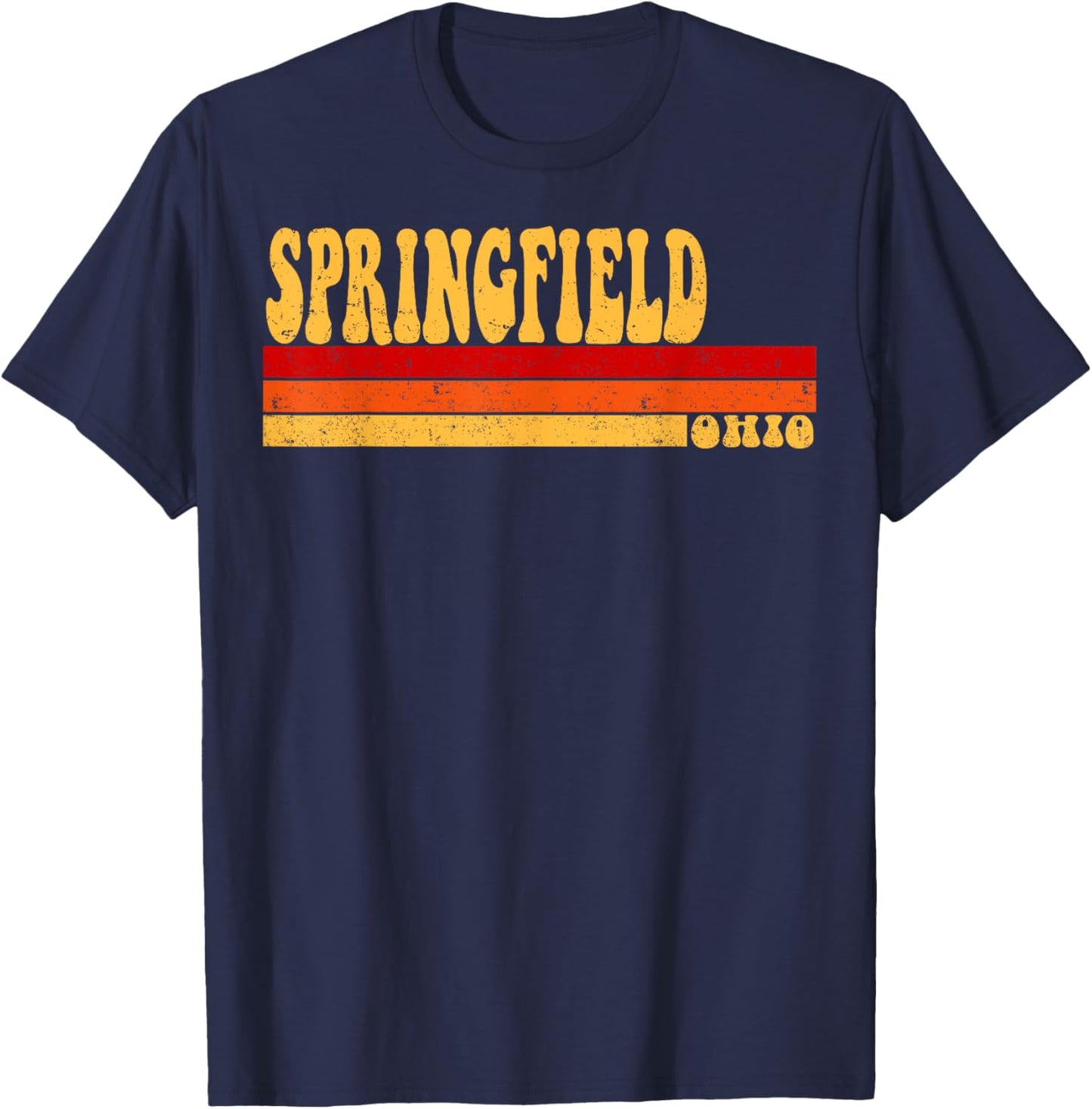 SPRINGFIELD Ohio City Vintage Roots Retro Design 70s 80s T-Shirt - T-Shirt | Navy