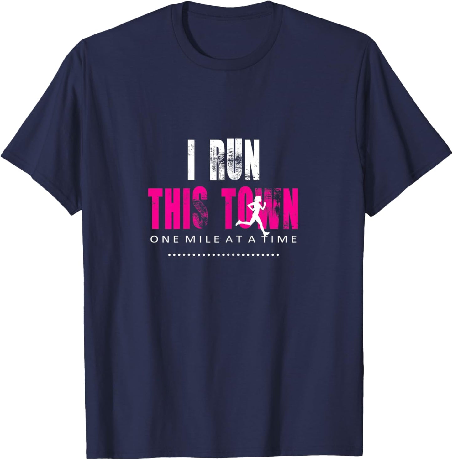 Women's Running Workout Tanks - I Run This Town T-Shirt - T-Shirt | Navy