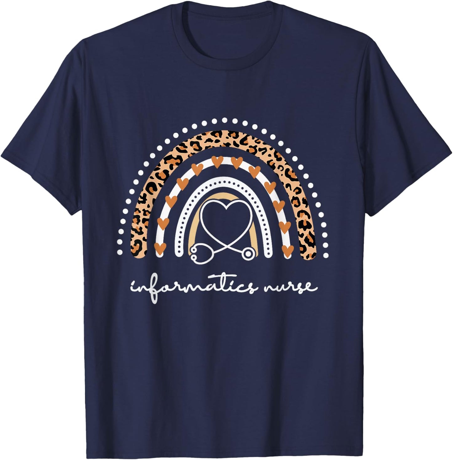 Rainbow Leopard informatics nurse T-Shirt - T-Shirt | Navy