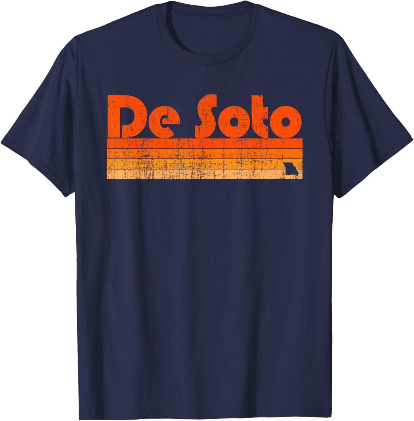 De Soto, Missouri Retro 80s Style T-Shirt - T-Shirt | Navy