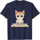 Mittens Cat Playing Chess Game T-Shirt - T-Shirt | Navy
