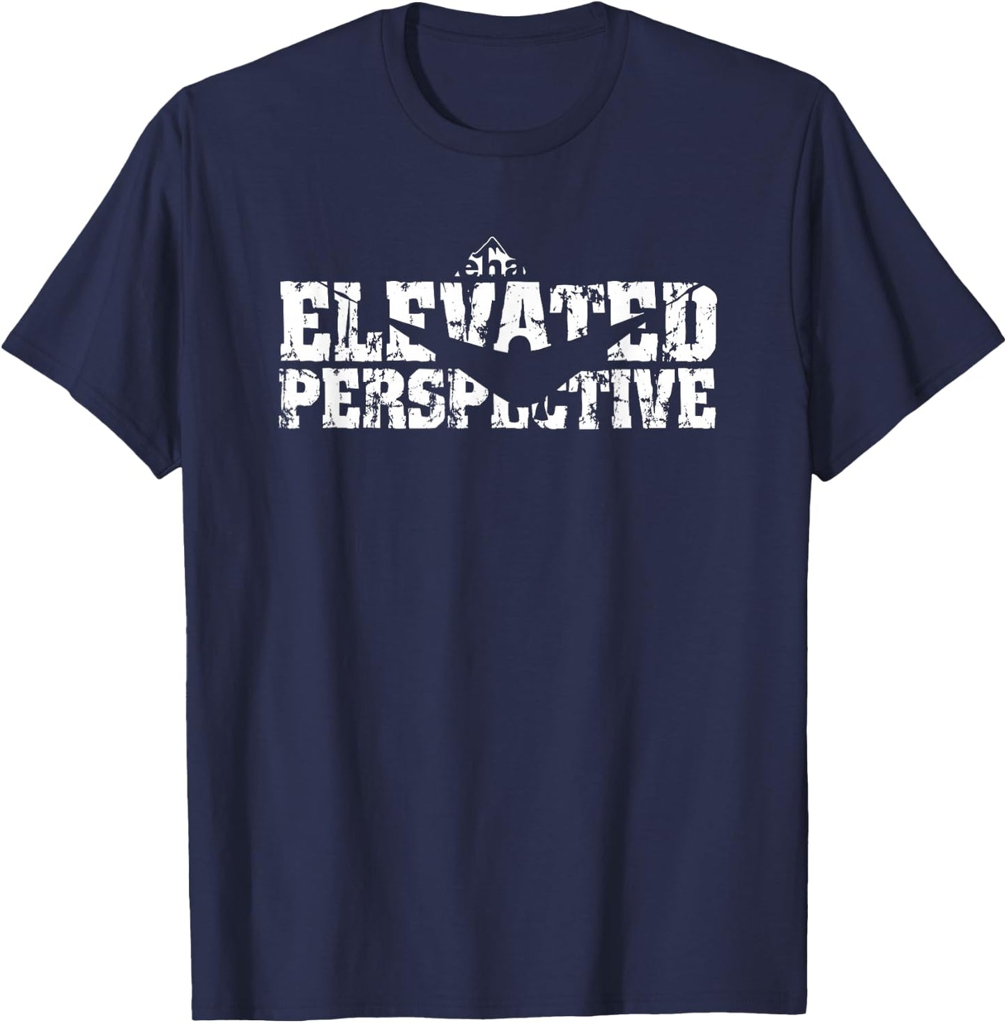 Hammock Camping Elevated Perspective Hiker Camping Gift T-Shirt - T-Shirt | Navy