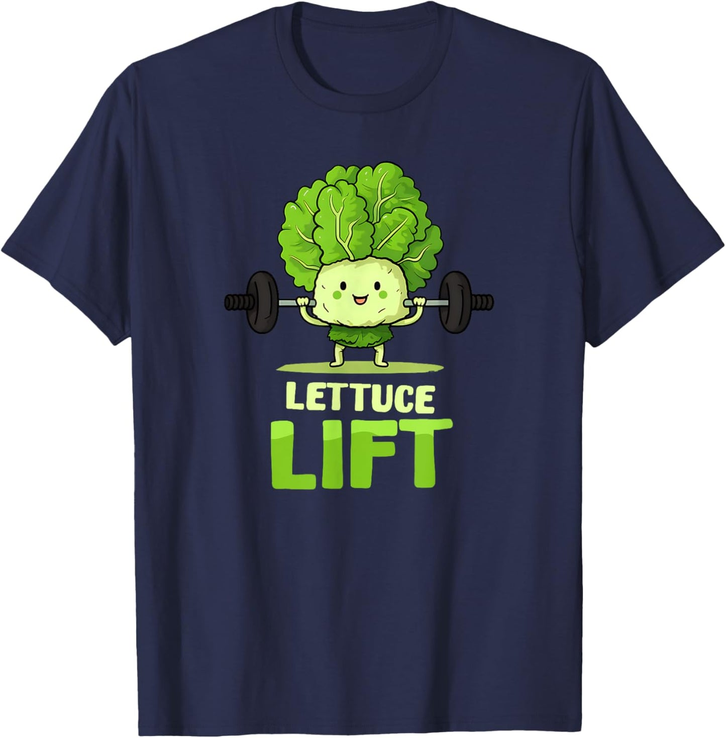 Lettuce Lift Design Vegan Athlete T-Shirt - T-Shirt | Navy