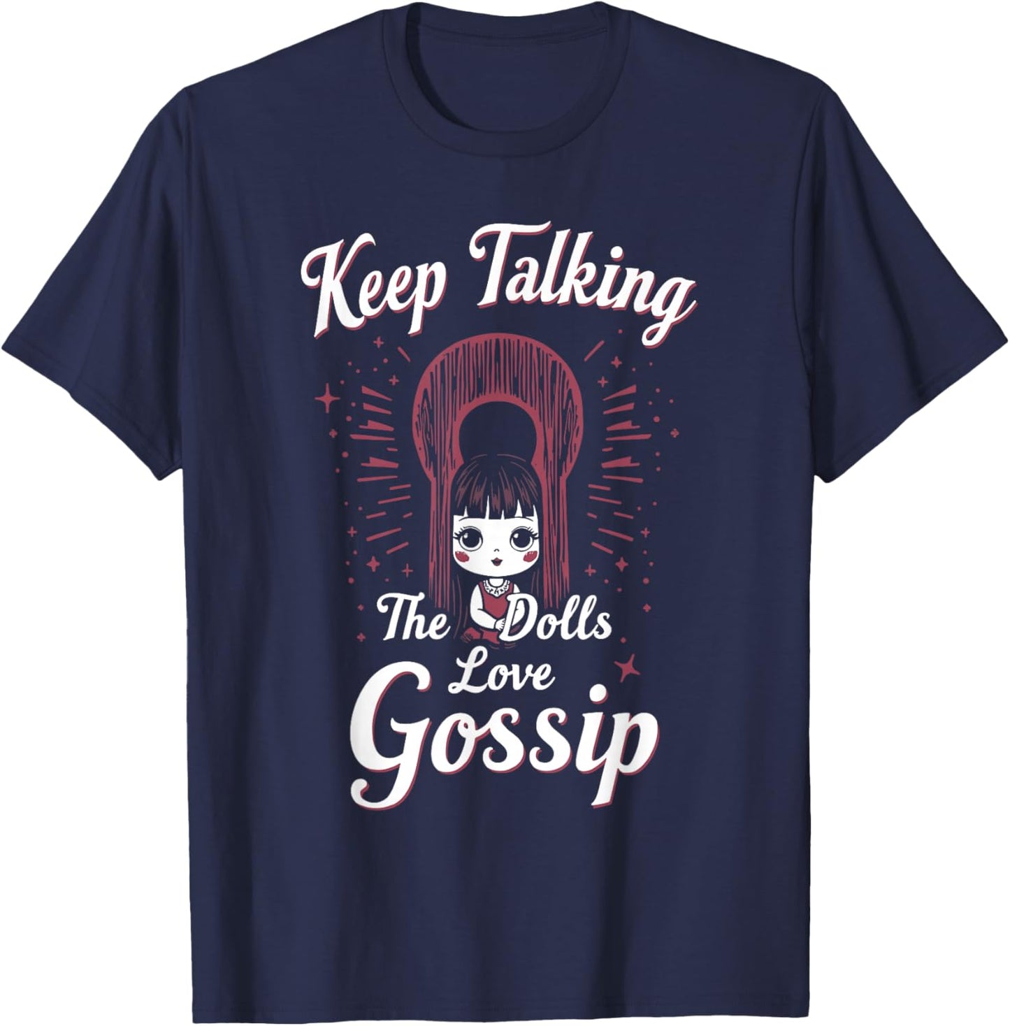 Creepy Dollmaking Haunted Doll Collector Horror-Inspired T-Shirt - T-Shirt | Navy