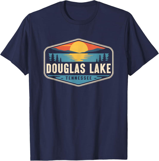 Douglas Lake Tennessee Outdoors Vintage T-Shirt - T-Shirt | Navy