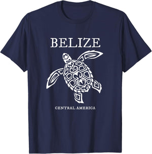 Belize Sea Turtle Retro Vacation Souvenir T-Shirt - T-Shirt | Navy