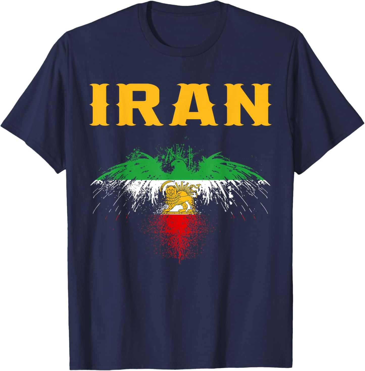 Iran,Iran Lion Sun Flag,Persian,Iran Flag. T-Shirt - T-Shirt | Navy