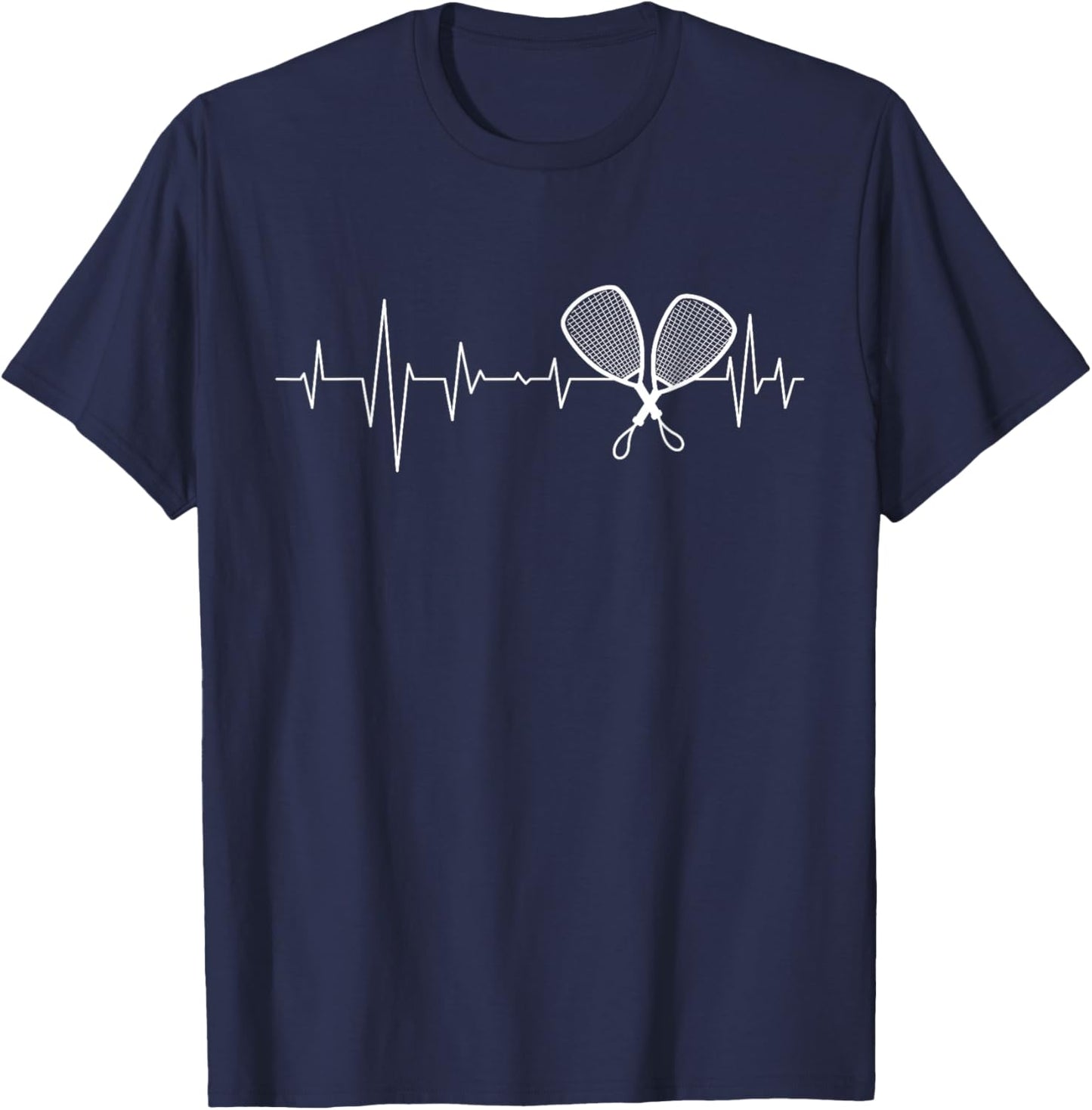 Racquetball - Pulse Heartbeat Athlete Sports Lover T-Shirt - T-Shirt | Navy