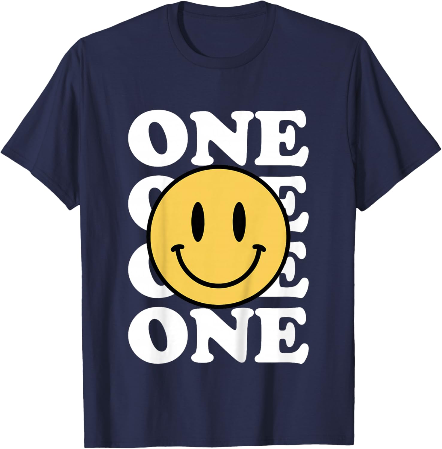 One Happy Dude 1st Birthday Theme Family Matching T-Shirt - T-Shirt | Navy