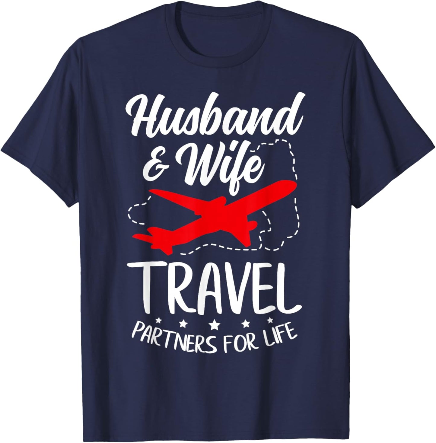 Couple Matching Husband and Wife Travel Partners for Life T-Shirt - T-Shirt | Navy
