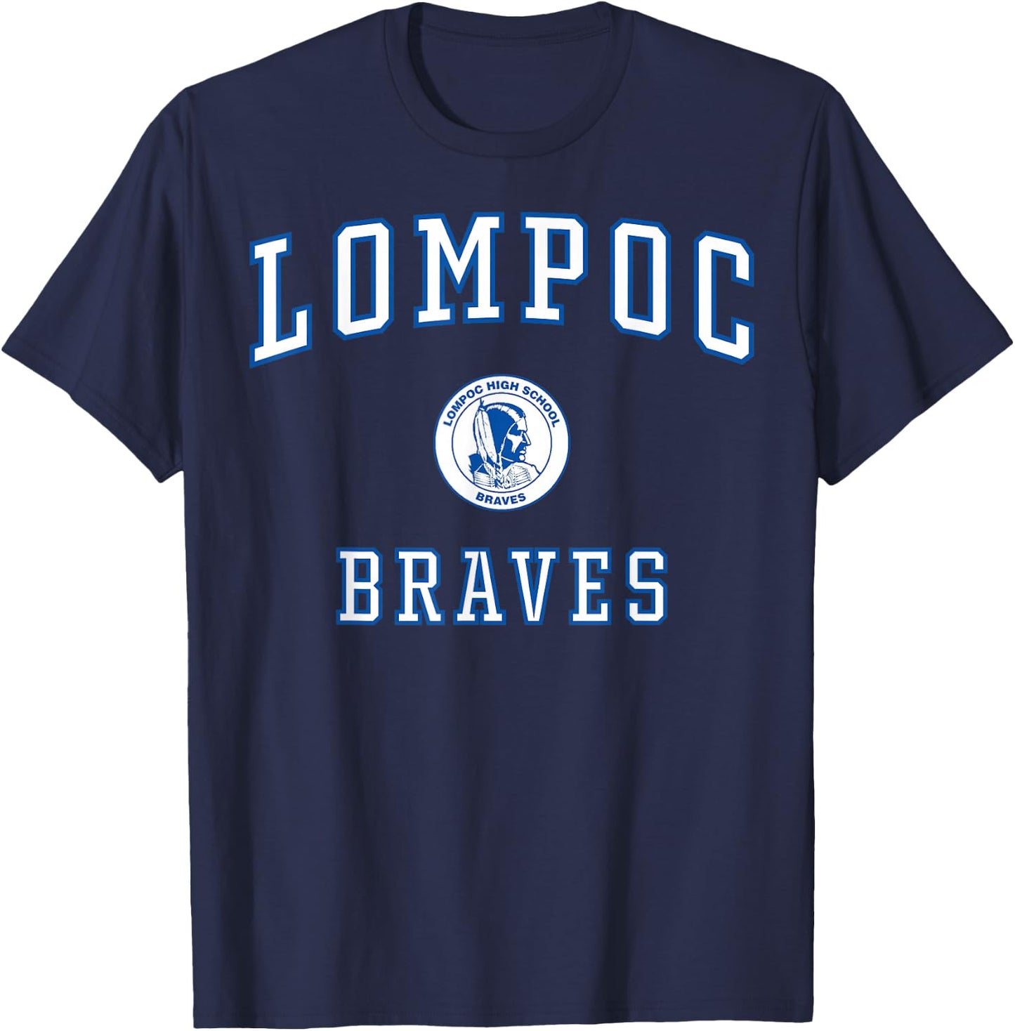 Lompoc High School Braves C1 T-Shirt - T-Shirt | Navy