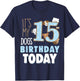 Its My Dogs 15th Birthday Party Idea & Birthday Dog Parent T-Shirt - T-Shirt | Navy