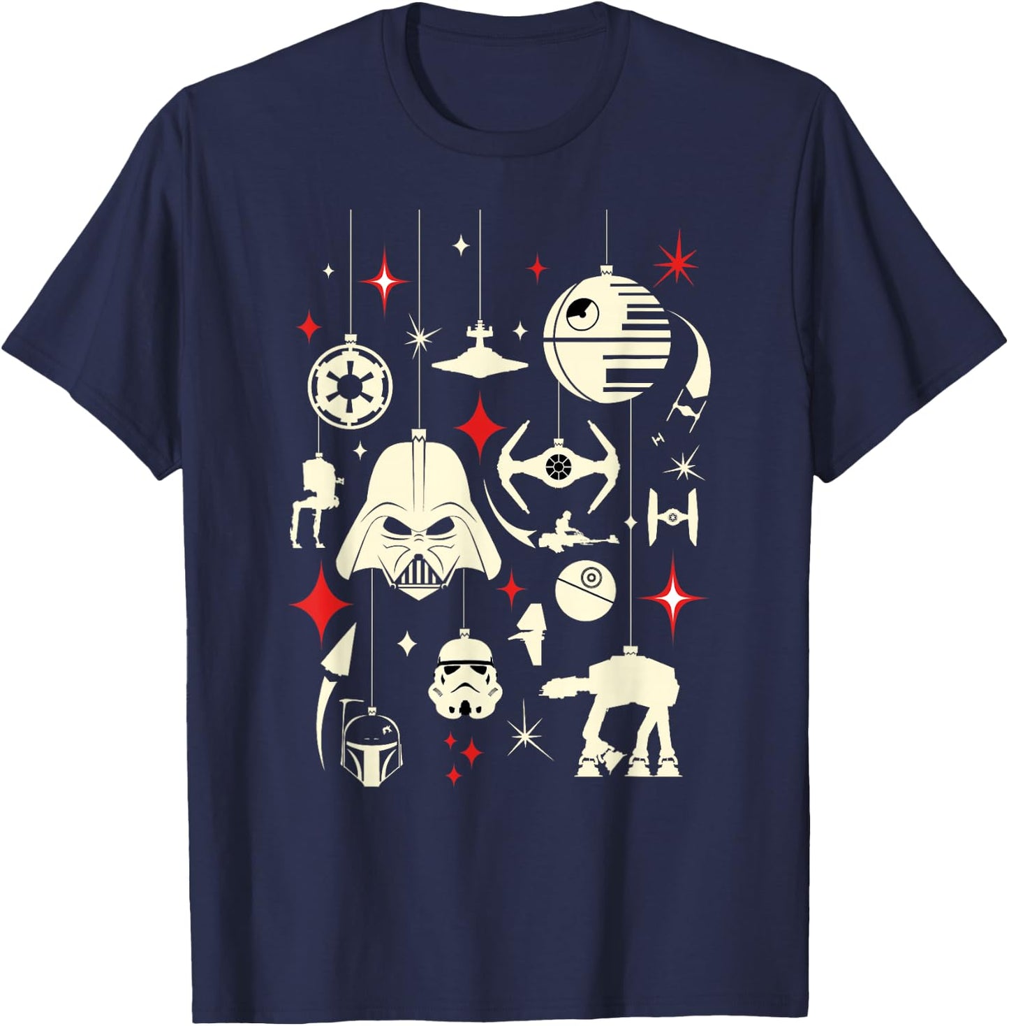 Star Wars Galactic Empire Ornaments Holiday T-Shirt - T-Shirt | Navy