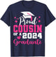 Super Proud Cousin of 2024 Graduate Awesome Family College T-Shirt - T-Shirt | Navy