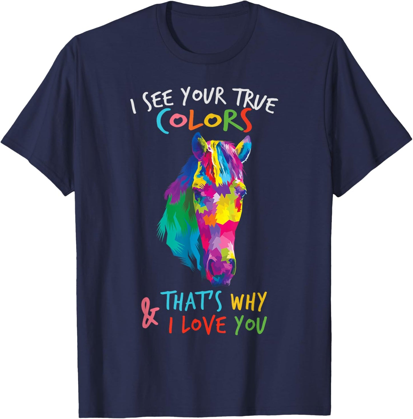 Autism Awareness Horse It's Ok to be Different T-Shirt - T-Shirt | Navy