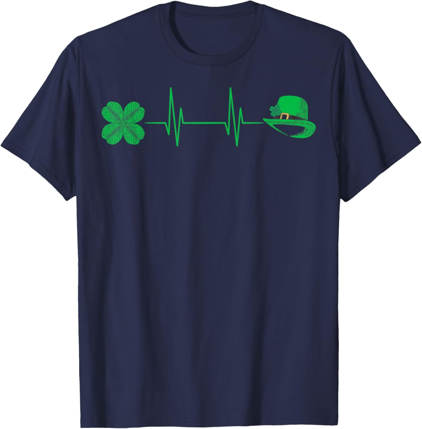 Saint Patricks Day Nursing Stethoscope Nurse Pattys Day T-Shirt - T-Shirt | Navy