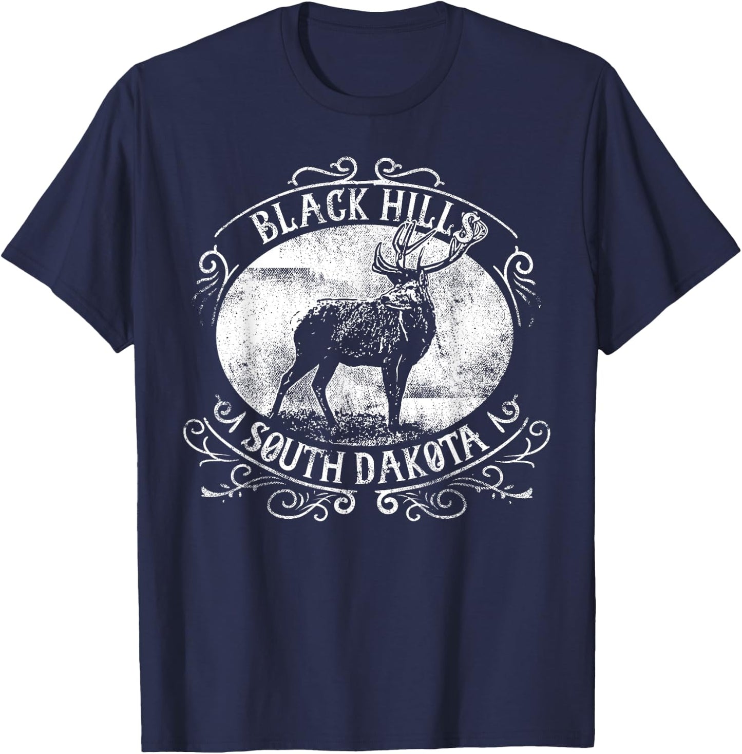 Black Hills South Dakota Deer T-Shirt - T-Shirt | Navy