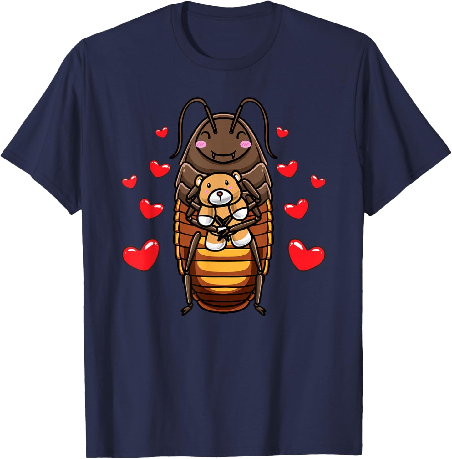 Madagascar Cockroach with Cuddly Toy T-Shirt - T-Shirt | Navy