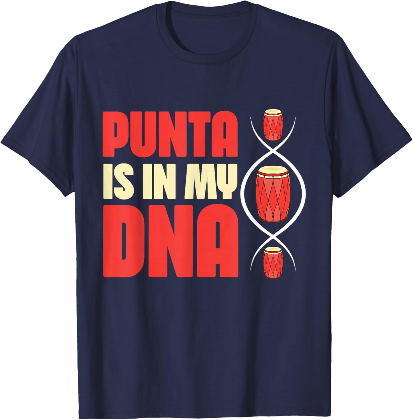 Punta DNA Garifuna Cultural Music T-Shirt - T-Shirt | Navy
