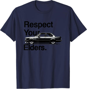 Respect Your Elders Vintage Euro E28 Coupe Concept T-Shirt - T-Shirt | Navy
