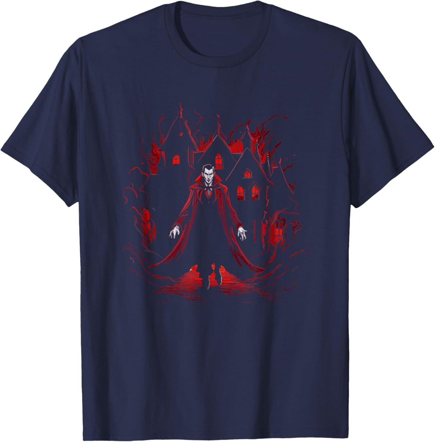 Vampire House Dracula - Vintage Vampire Halloween Costume T-Shirt - T-Shirt | Navy