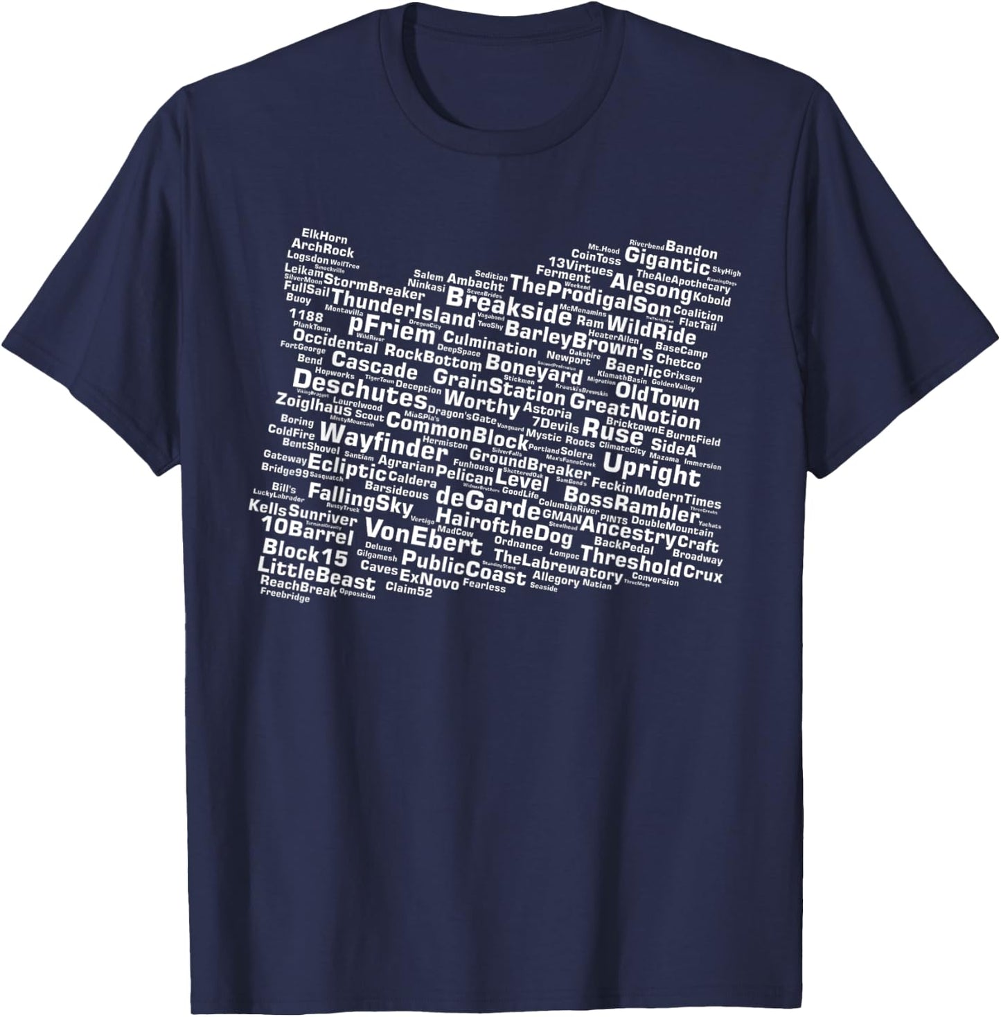 Oregon Breweries T-Shirt - T-Shirt | Navy