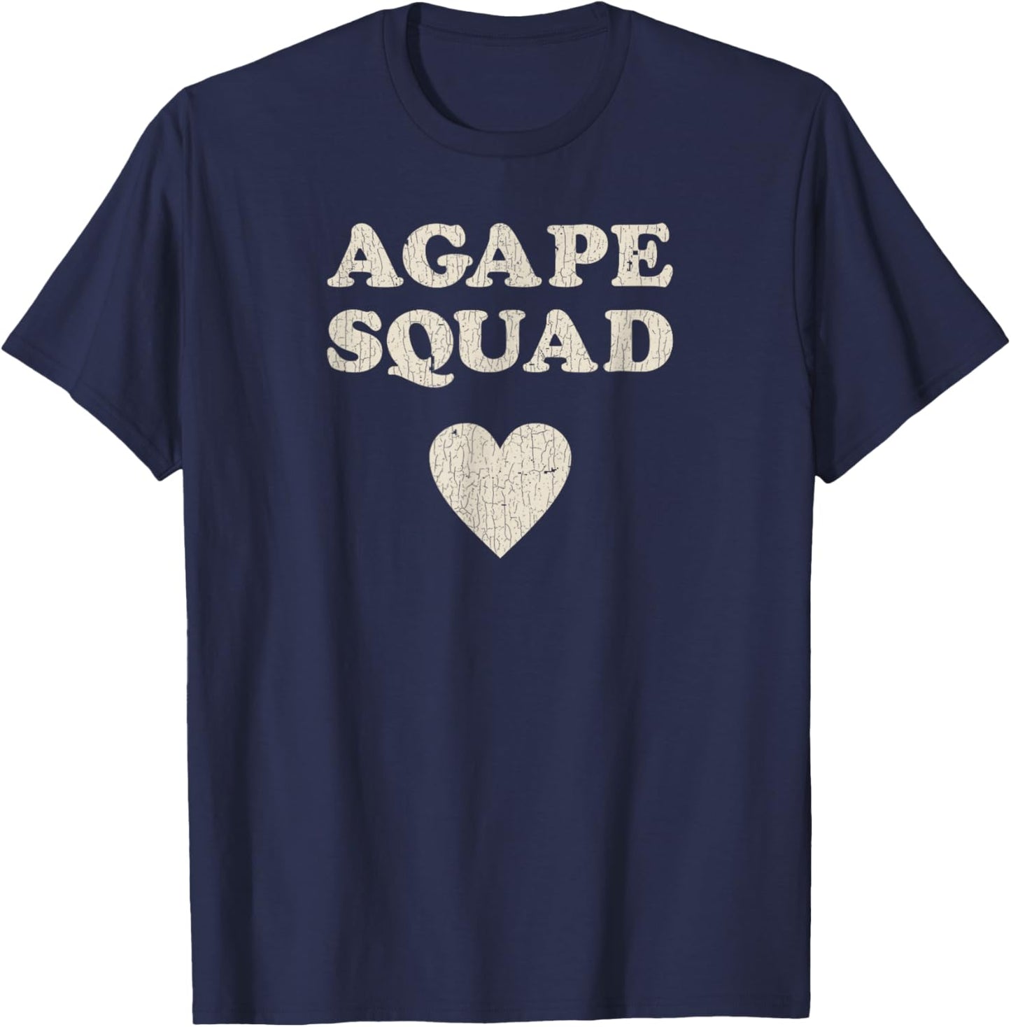 Vintage Retro Proud Christian in Jesus - Agape Squad T-Shirt - T-Shirt | Navy