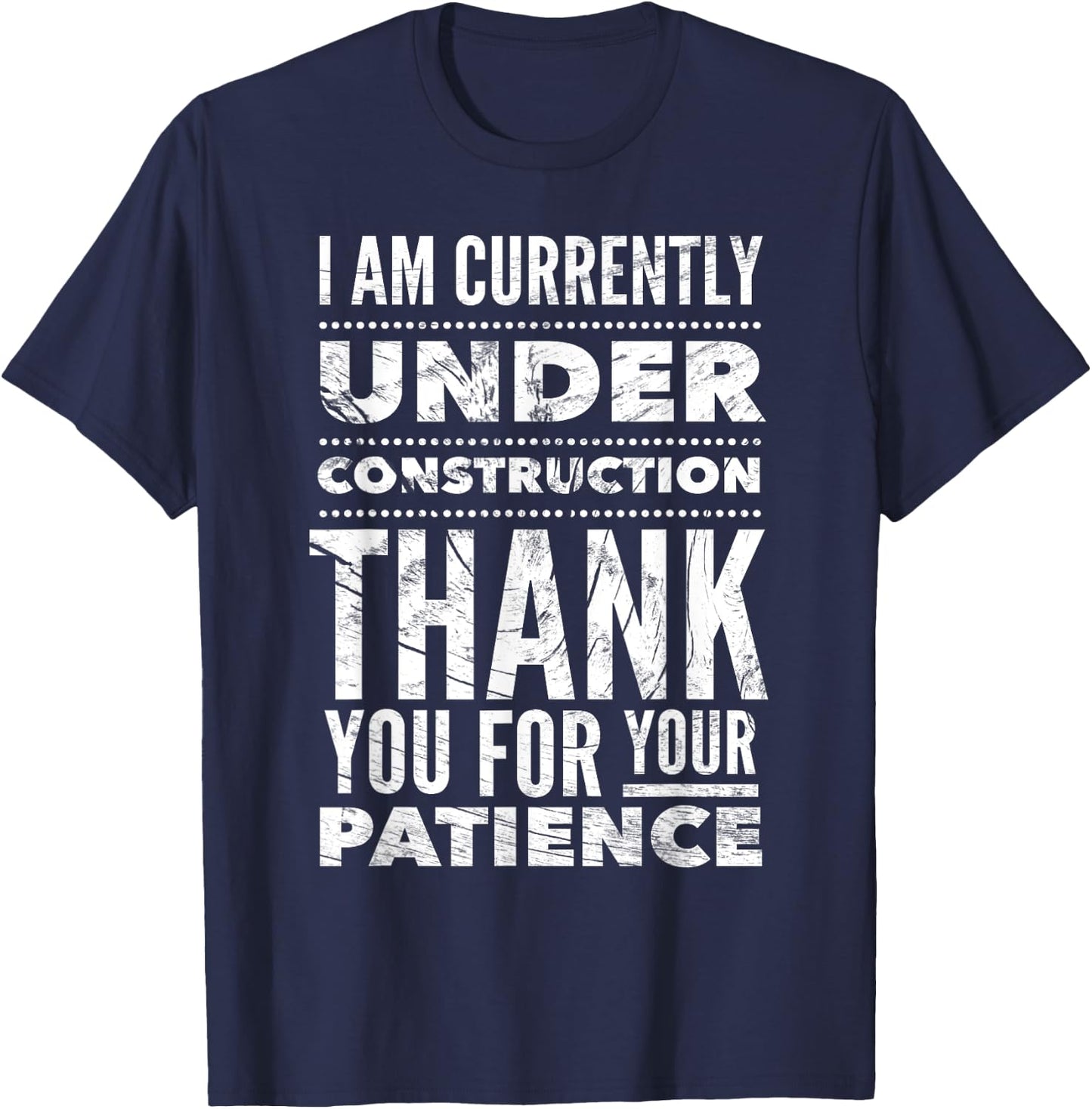 Funny Hospital Get Well Soon Gifts Under Construction Post Surgery - Black, -Adults, Short Sleeve, Medium, US Size 15, 21 Inches Sleeve Length T-Shirt - T-Shirt | Navy