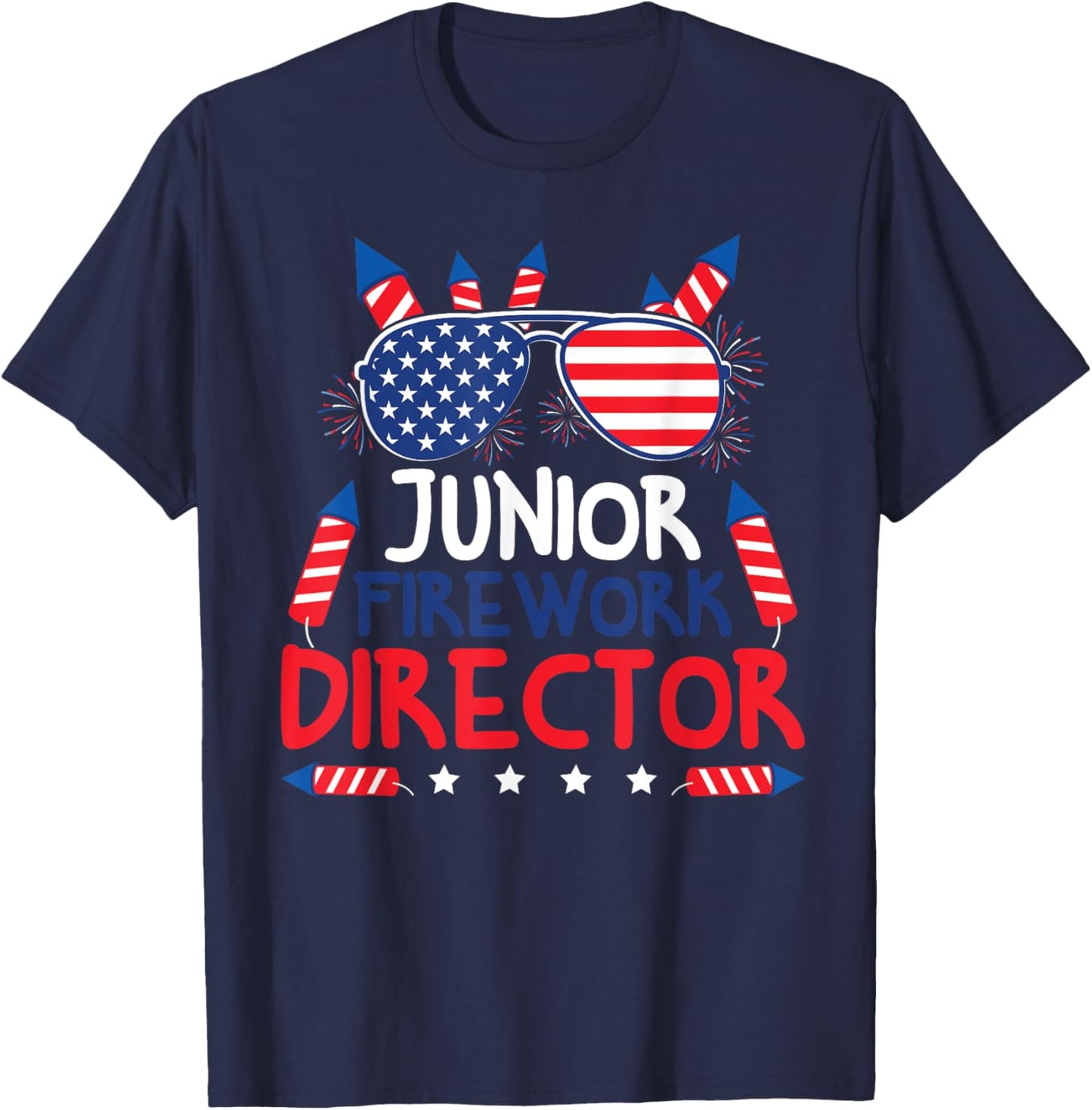 4th Of July Kids Junior Firework Director American T-Shirt - T-Shirt | Navy