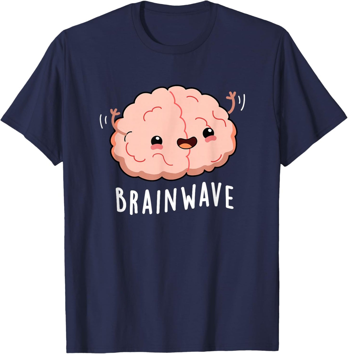 Brain Wave Funny Anatomy Pun T-Shirt - T-Shirt | Navy