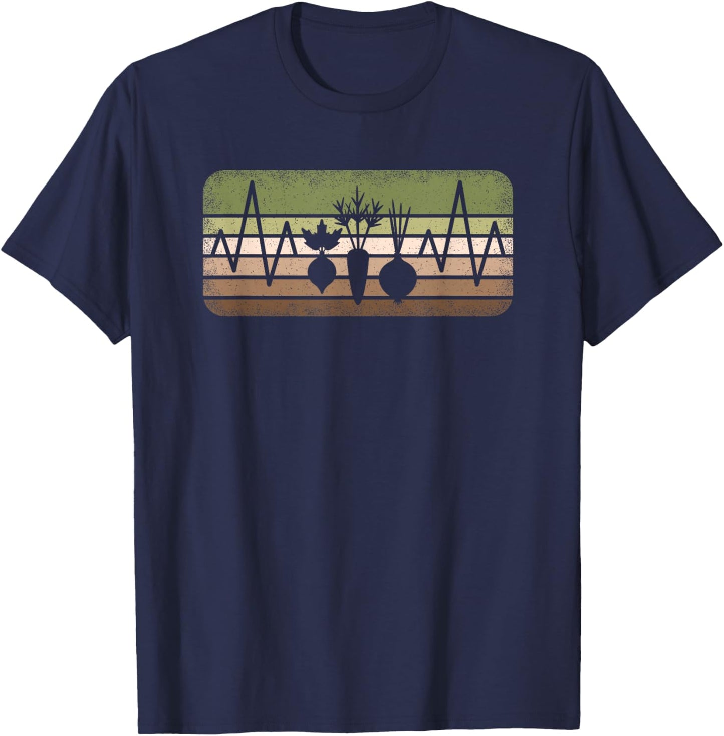 Funny Gardener Heartbeat Retro Graden Gardening Men T-Shirt - T-Shirt | Navy